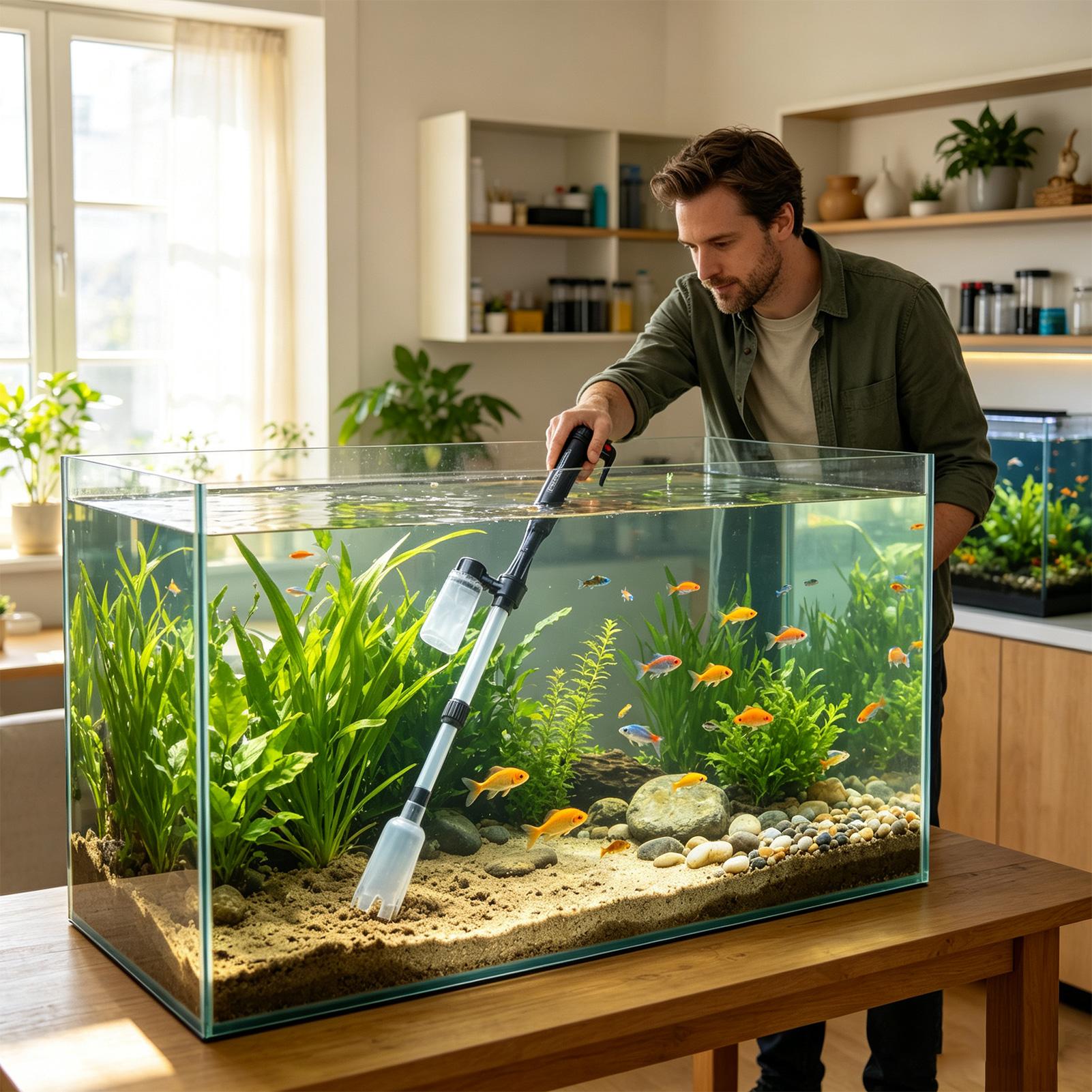 Aquarium Vacuum Adjustable Tel - Aquarium Fish Background review and price